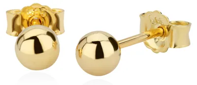 Produktbild von NKlaus Kugel-Ohrstecker 585 Gelbgold, 14 Karat, 4 mm, Paar