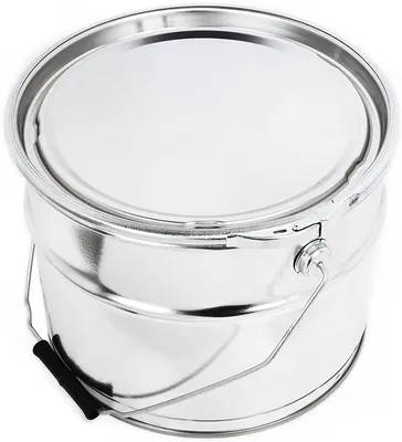 Image de BENBOW, seau métallique avec couvercle, 10 litres, seau en tôle avec système de fermeture par pince, lot de 4