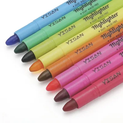 Immagine prodotto di Pennarelli fluorescenti a base di gel, ideali per sottolineare la Bibbia, disponibili in 8 colori, con meccanismo a scatto