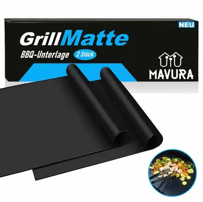 (5€/ks) GrillMatte BBQ grilovacia podložka nepriľnavá grilovacia podložka plynový gril na drevené uhlie [sada 2]