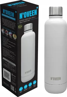 Zdjęcie produktu dla Butelka Termiczna Termos Turystyczny 500Ml Inox N'oveen Tb411 Biała