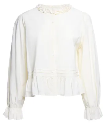 Produktbild von Damen Bluse aus 50% Baumwolle und 50% Polyester, weiß, Größe S