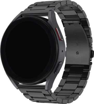 Produktbild von BALR Stahlband 22mm - Passend für Samsung Galaxy Watch 46mm / 3 / Gear S3, Huawei GT 2/3/Pro, Amazfit GTR, Polar Grit / Vantage, Fossil Gen 5/6, OnePlus Watch, Xiaomi Watch / Mi - Luxus Metallarmband - Schwarz - Stabiler Faltverschluss
