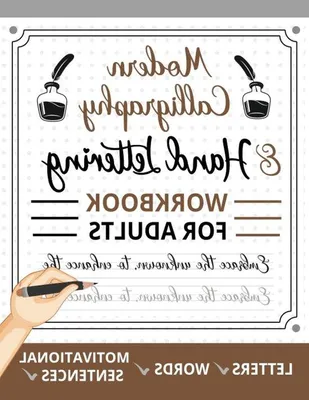 Zdjęcie produktu dla Handbuch für Handbuch-Aufschriften - Kalligrafie-Übungsleiter - Schrifttechniken verbessern - Selbstlernführer für Kalligrafie - 102 unfarbige Seiten