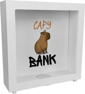 Produktbild von Capy Bank Rahmen Spardose aus Holz mit witzigem Capybara