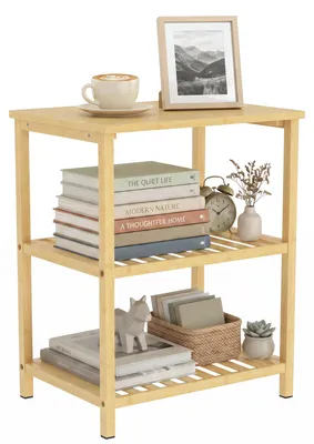 Produktbild von HOMCOM Beistelltisch, Couchtisch mit 3 Ebenen aus Bambus, 40,6 x 30 x 50,5 cm