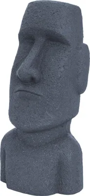 Obrázek produktu pro ECD Germany Moai hlava Rapa Nui 53,5 cm vysoká, šedá, z polyresinu odolného proti povětrnostním vlivům, socha z Velikonočního ostrova jako dekorace pro dům a zahradu