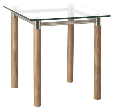 Produktbild von Beistelltisch aus Metall mit Sicherheitsglas 42 x 42 x 43 cm