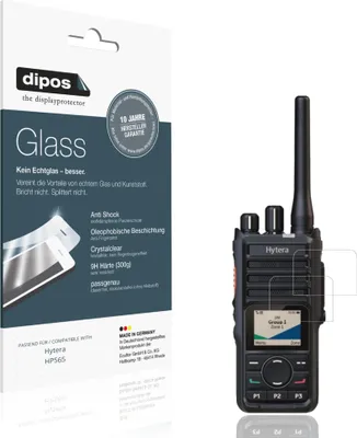 Produktbild von 2x Schutzfolie für Hytera HP565 - Anti-Shock 9H Folie dipos Glass Kunststoffglas