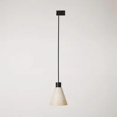Immagine prodotto di Creative Cables - Lampada a sospensione per binari con paralume conico in legno -lampadina inclusa