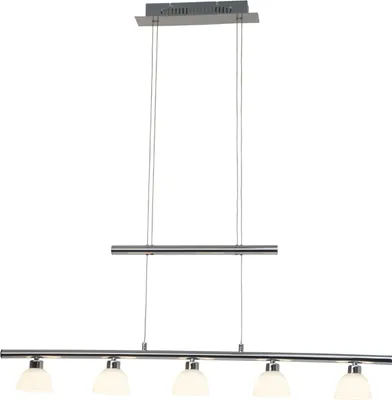 Produktbild von Brilliant Tonja LED Pendelleuchte, 5-fach 26W Warmweiß Chrom Weiß G70573/15
