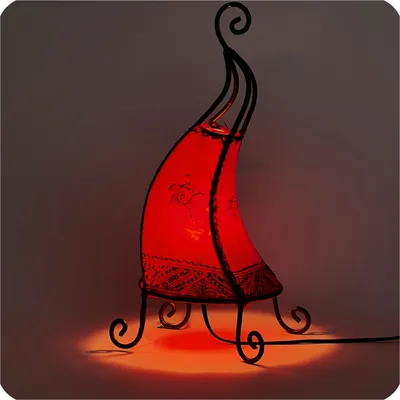 Produktbild von Orientalische Lampe Hennalampe marokkanische Lederlampe Tischleuchte Stehleuchte Coq Sonne 40 cm, rot