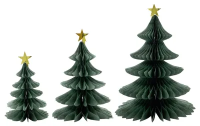 Image de Décorations de Noël House Doctor, modèle TREE, couleur verte, lot de 3