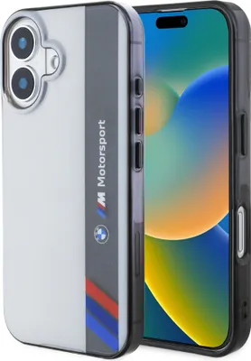 Obrázek produktu pro Pouzdro na telefon BMW Motorsport IML Vertical Stripe kompatibilní s iPhone 16 - šedé