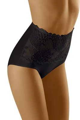 Produktbild von Wolbar damen y shapewear-slips spitze miederslip hohe taille figurformende wb207, schwarz, xl