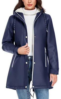 Productafbeelding van Omgoods - Vrouwen Winter Regenjas - Waterdichte Softshell Jacket met Fleece Voering