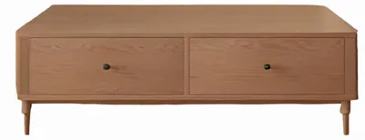 Zdjęcie produktu dla Praktyczny, brązowy stolik kawowy, design, z 2 szufladami
