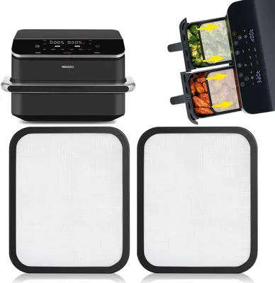 Productafbeelding van RVS Frituurmand - Beschermkap Airfryer - Schoonhouden Airfryer - Fijnmazig Ontwerp - 22.8 x 19.8 x 2.4 cm - Zilver