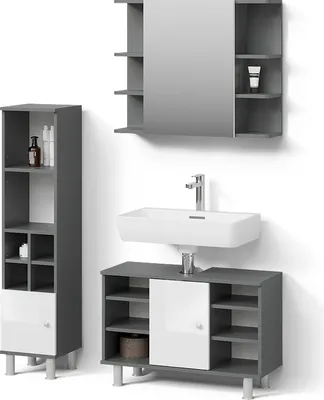 Immagine prodotto di Set mobili bagno Livinity Fucino Antracite 3 parti, Model 52605