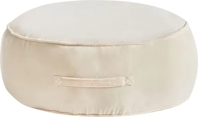 Zdjęcie produktu dla BELIANI Puf jasnobeżowy welurowy 30 x 50 cm glamour