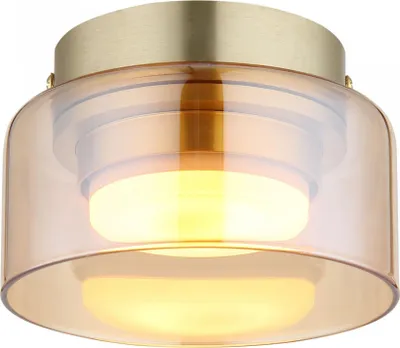 Image de Plafonnier LED, doré, rond, 1 flamme, D 13 cm