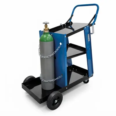 Produktbild von Mobiler Schweißwagen Gasflaschenwagen Schweißerwagen Schwarz/Blau, KI-generiertes Bild