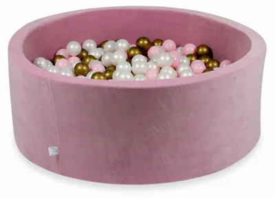 Produktbild von Trockenbecken 110x40cm Velvet Soft Pink mit 500 Bällen: Perlmutt, Altgold, Hellrosa