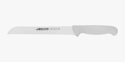 Image de Couteau à pain (nacré) Arcos couleur - Prof 291424 en acier inoxydable Nitrum et polypropylène blanc ergonomique mangue avec lame de 20 cm, vitrine