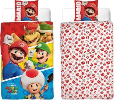 Produktbild von Super Mario Luigi Mikrofaser Bettwäsche Set 135/140x200 60x70 cm