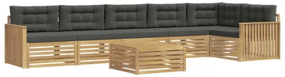 Productafbeelding van vidaXL Tuinset met 7 zitplaatsen, wit en antraciet, polyester