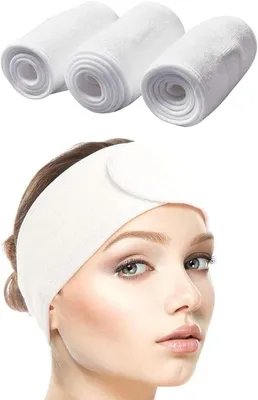Produktbild von Haarband für Makeup, Weiches Terry, 3 Stück, Verstellbar, für Yoga