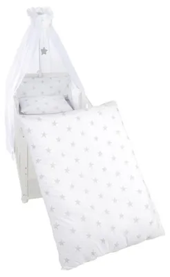 Immagine prodotto di Set di lenzuola "Piccole Stelle", 135 x 100 cm, cotone, bianco, 4 pezzi