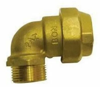 Image de Coude mâle en laiton pour tuyau en polyéthylène, diamètre 25 x 3/4