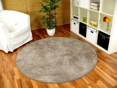 Produktbild von Hochflor Velours Teppich Triumph Taupe Rund in 7 Größen, Größe:400 cm Rund