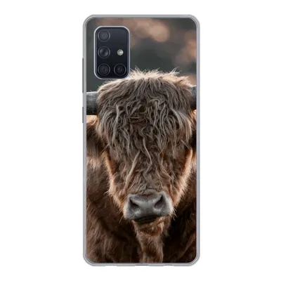 Produktbild von MuchoWow® Handyhülle Schutzhülle Hülle für Samsung Galaxy A51 Schottischer Highlander - Mantel - Porträt Silikon Softcase Handy Hülle - Schutzabdeckung