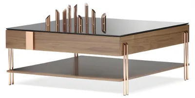 Produktbild von Eleganter brauner Couchtisch aus Holz im modernen Design
