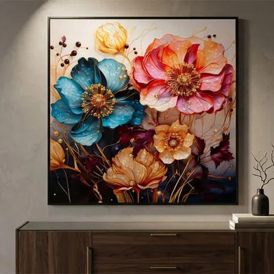 Zdjęcie produktu dla Lakierowany obraz na płótnie z ramą 82x4x82 cm