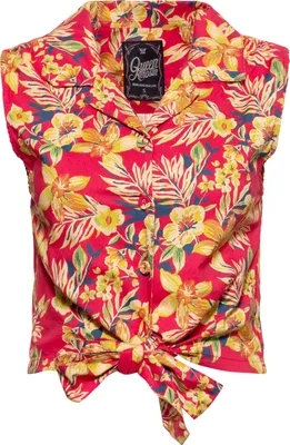 Produktbild von QUEEN KEROSIN Ärmellose Bluse Hawaii Red Mehrfarbig Xs