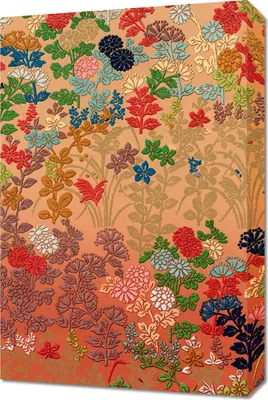 Obrázok produktu pre Obraz 40 x 60 cm Vějíř s japonskými květinami, G.A. Audsley do obývacej izby