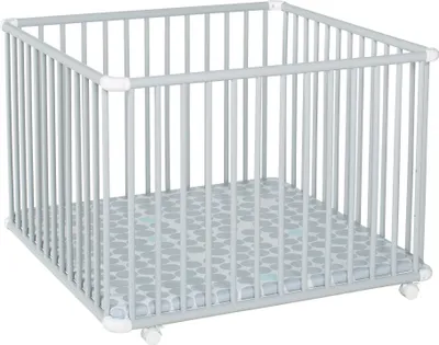 Produktbild von Laufgitter Belami Plus. 76x97 und 97x97 cm. mobil auf Rollen (Circle, Lichtgrau, 97 cm x 97 cm)