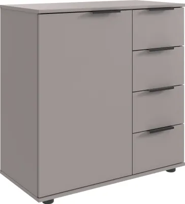Produktbild von Kommode >Tilburg< 4 Schubladen, 1 Tür, in SAHARAGRAU - 81x83x41cm (BxHxT)