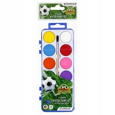 Image de Aquarelle 12 couleurs avec pinceau Football