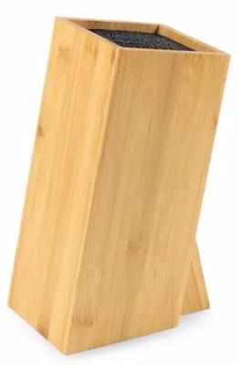 Messerblock aus Bambus, Borsteneinsatz, bis 6 Messer, 24,5x12 cm