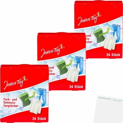 Produktbild von Jeden Tag Farb- und Schmutzfangtücher 3er Pack (3x24Stk Packung) + usy Block