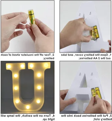 Beleuchtete Alphabetlampe für Kinder - LED-Buchstaben für Festdekoration, Geburtstag und Hochzeit