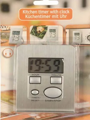 Produktbild von Digitaler Küchentimer Magnetisch Stoppuhr Timer mit Uhr, Magnet,  LCD Anzeige für Kochen, usw.