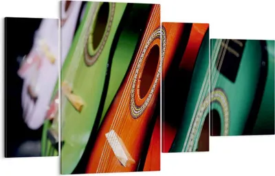 Produktbild von Bild auf Leinwand - Leinwandbild - Gitarre Musik Instrument - 120x70cm - Wand Bild - Wanddeko - Leinwanddruck - Bilder - Kunstdruck - Wanddekoration - Leinwand bilder - Wandkunst - DL120x70-2113