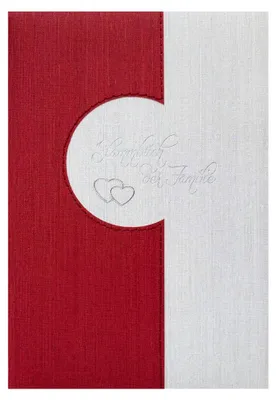 Produktbild von Stammbuch Ona, rot/grau, Designfolie, Prägung Silber, Ziernaht, Stammbuchformat