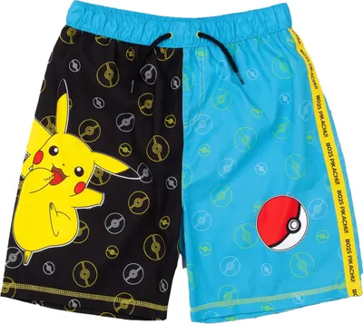 Image de Pokemon - Short de bain pour garçon NS7146 (146) (Bleu/Noir/Jaune)