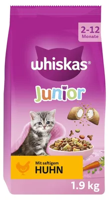 Productafbeelding van WHISKAS Junior droogvoer voor kittens, 4 x 1,9 kg, met kip